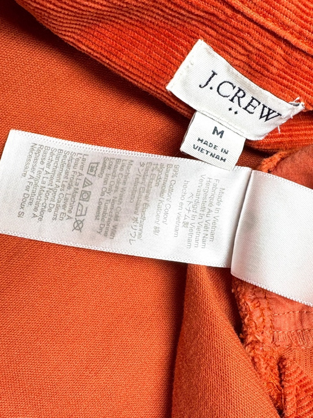 J. CREW Orange Corduroy Shirt Jacket M Cotton Button Front Overshirt Pockets - Picture 8 of 15